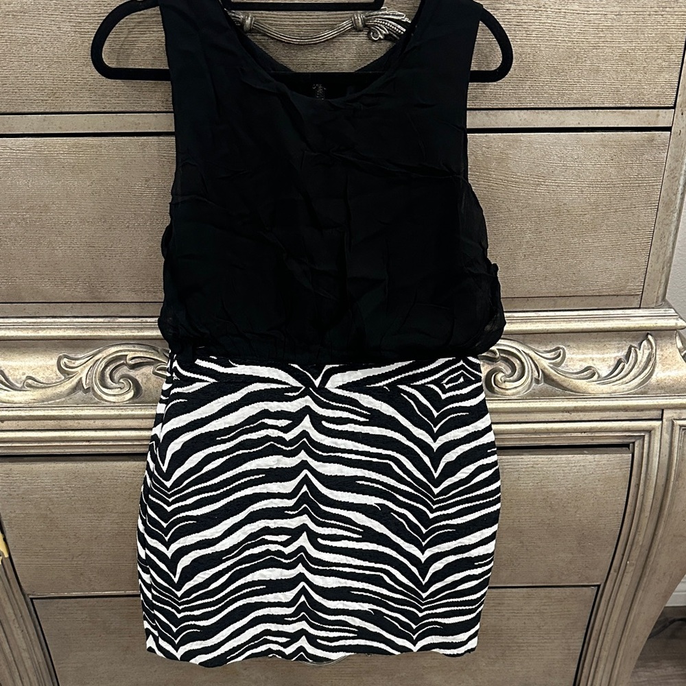 Black and White Zebra Print Dress